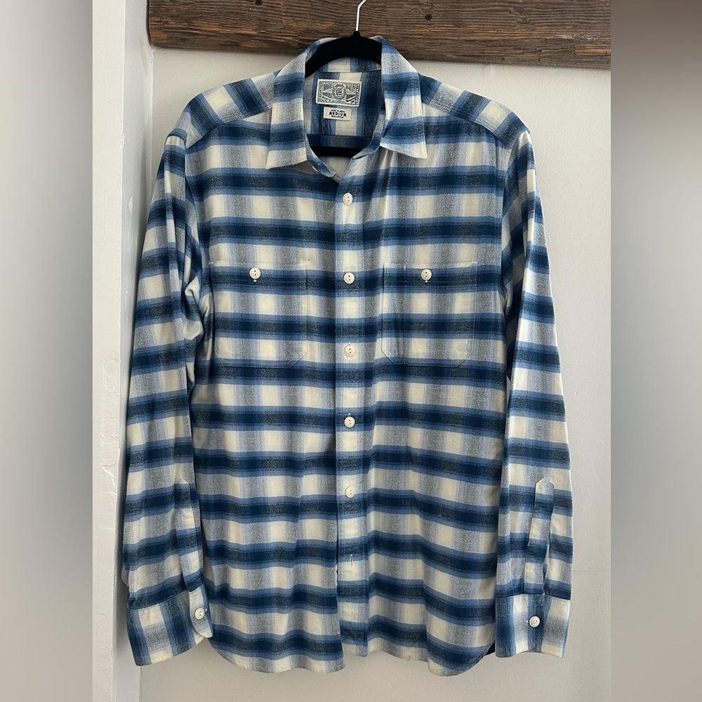 Lucky Brand Men’s Blue Plaid Flannel Shirt